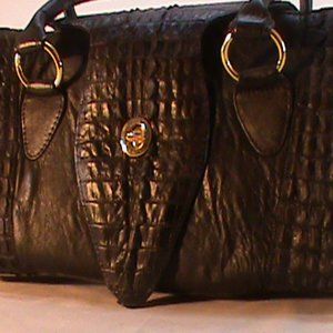 New Hand Made Zimbabwean Black Leather Handbag